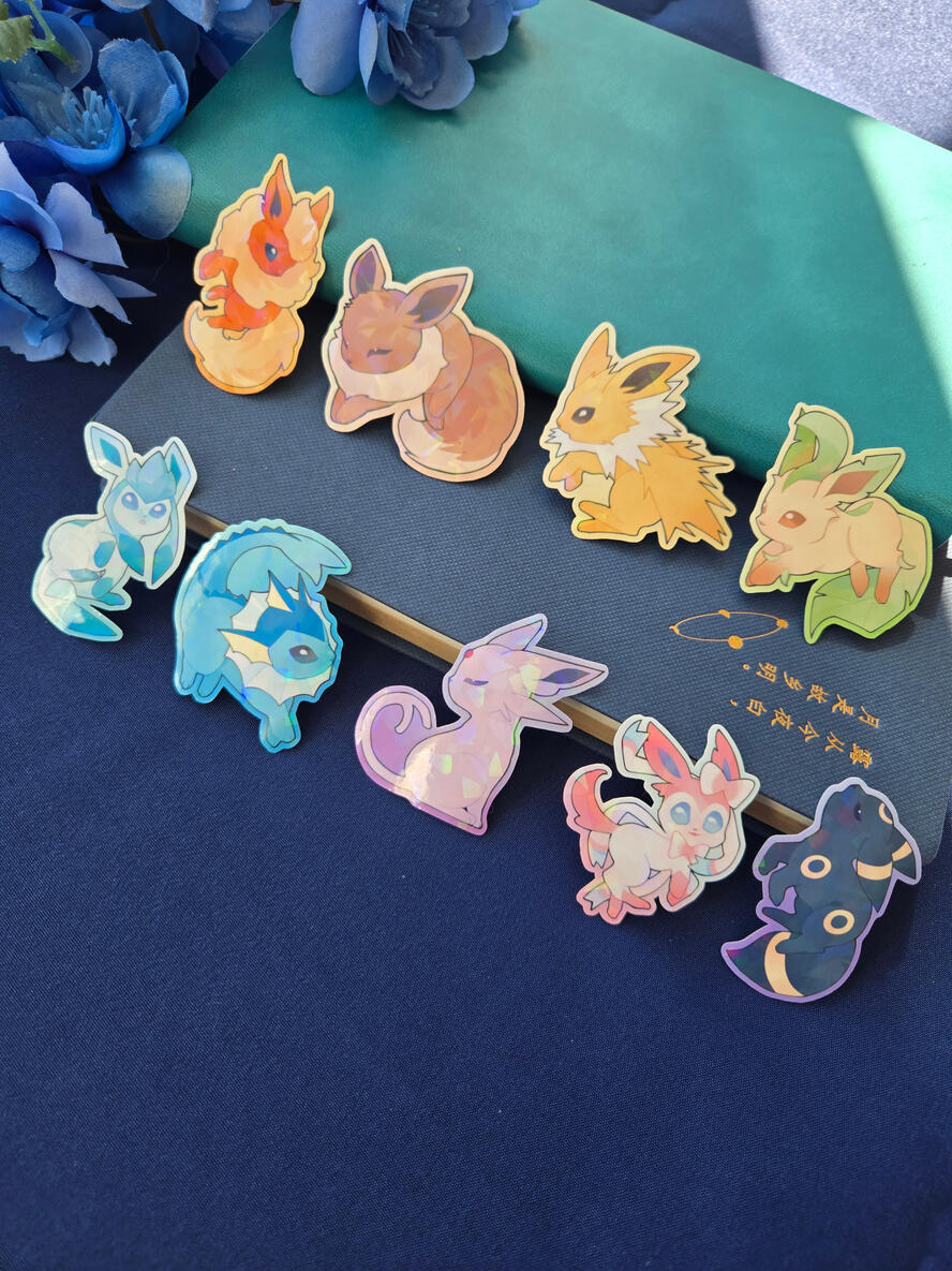Eeveelution Holographic Stickers